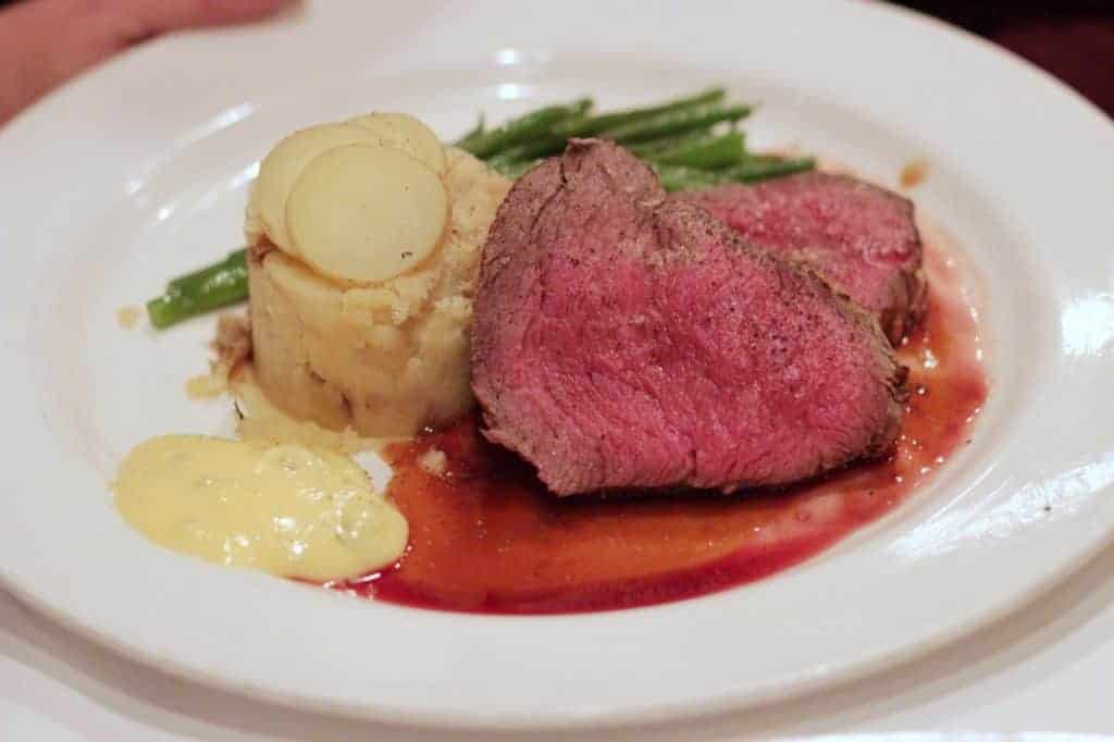 Chateaubriand Roasted Filet Steak at Lumieres on the Disney Magic Westbound Transatlantic cruise