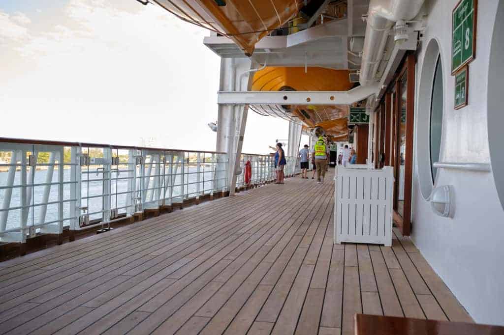 Deck four after the Muster drill Disney Wonder from the port of San Juan to New Orleans