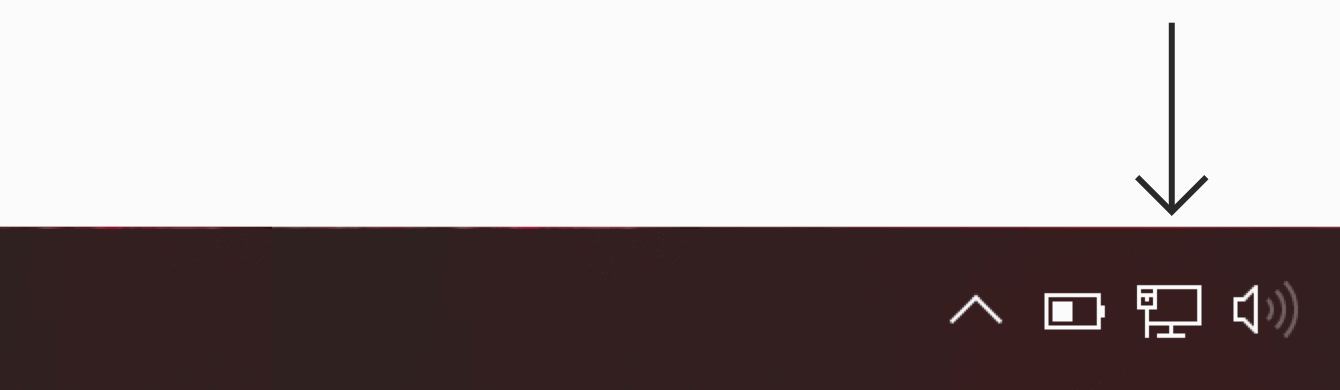 Click the internet access icon in your system tray.