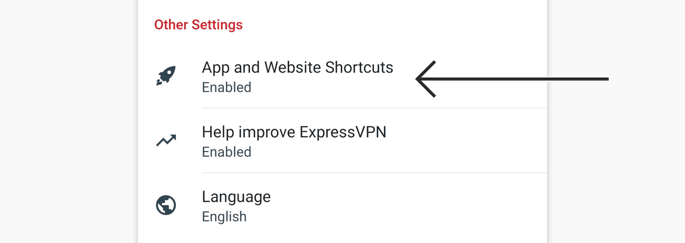 Tap “App and Website Shortcuts.”