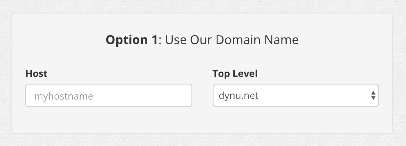 Create a hostname and enter it in Option 1. 