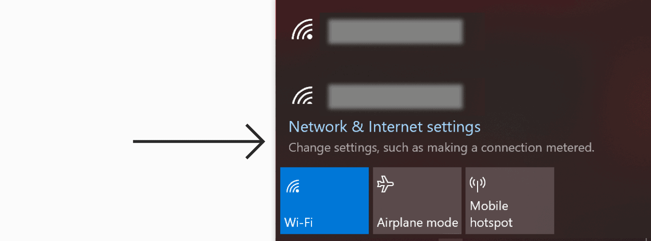 Click “Network and Internet settings.”