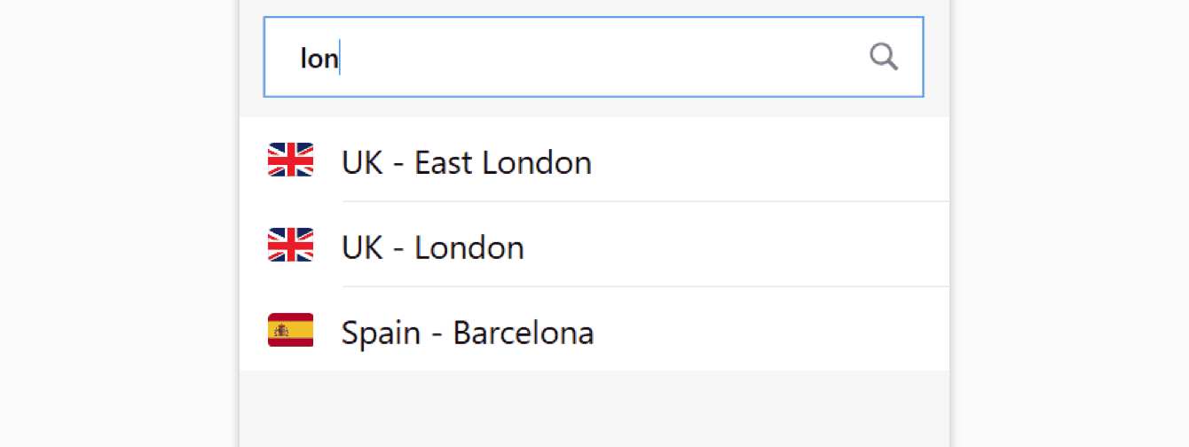 Search for a location in the search bar. 