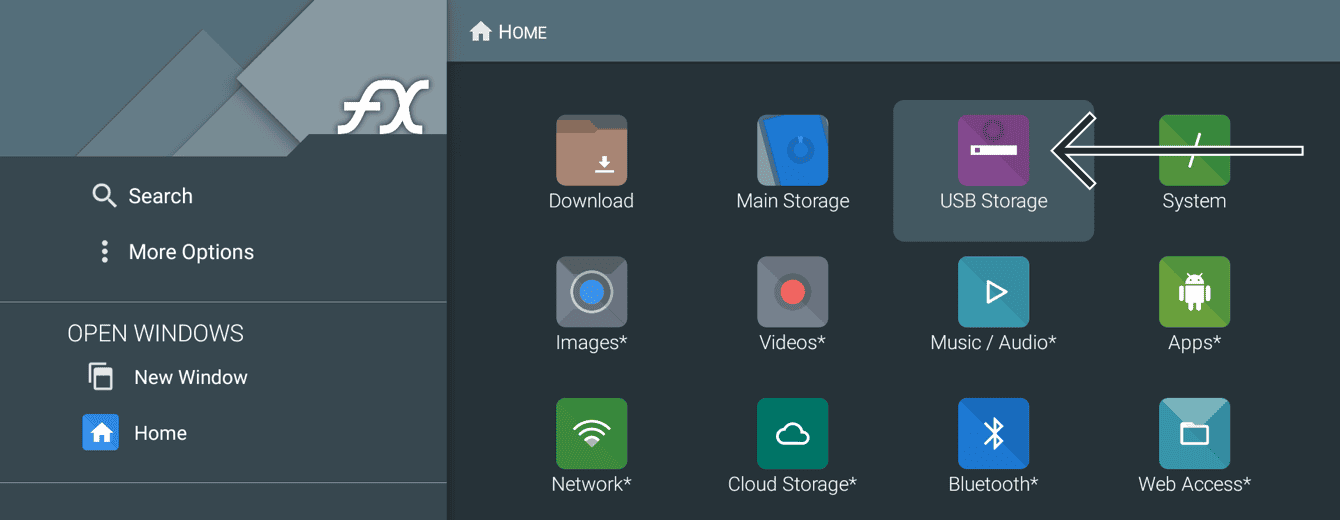 Select “USB Storage.”