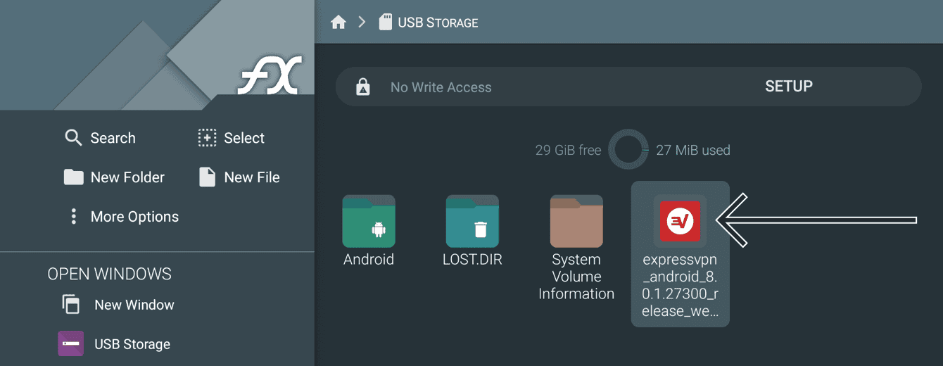 Select the ExpressVPN APK.