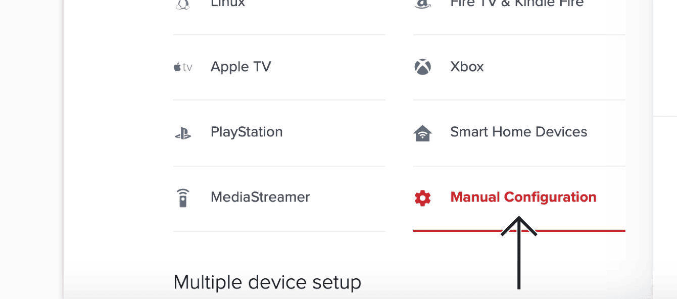 Click "Manual Configuration."