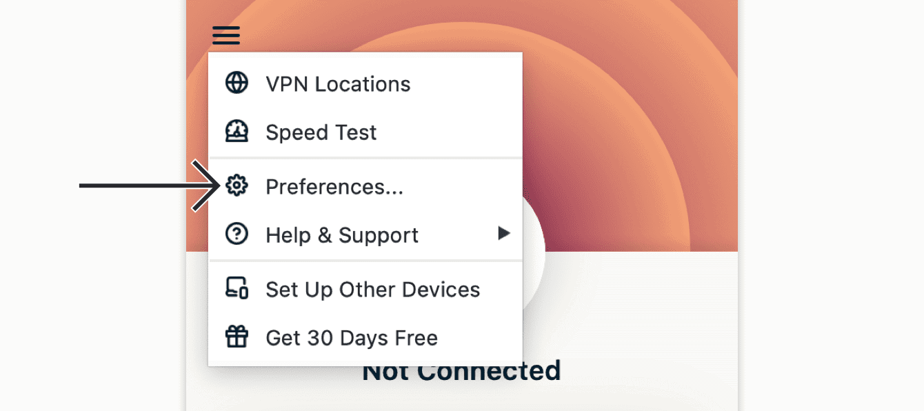Click "Preferences."