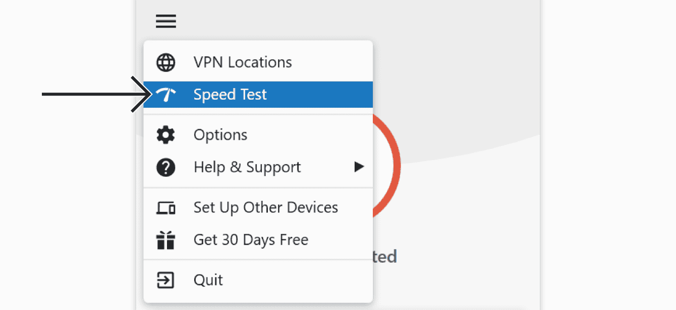 Click "Speed Test." 
