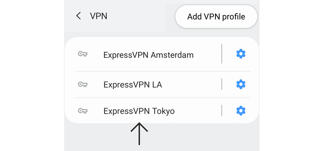 Tap the VPN profile you just created.