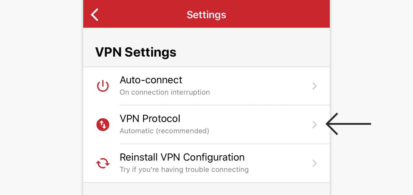 Tap "VPN Protocol."
