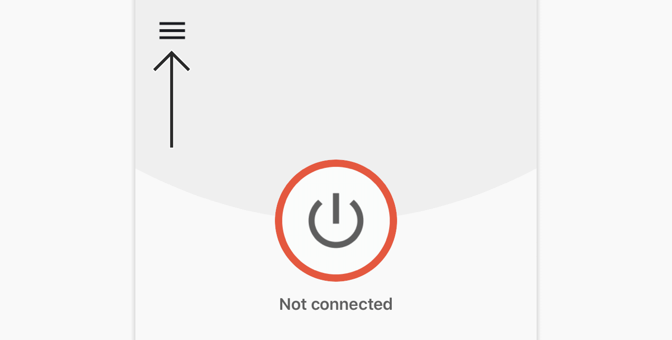 Tap the Options menu on the ExpressVPN app.
