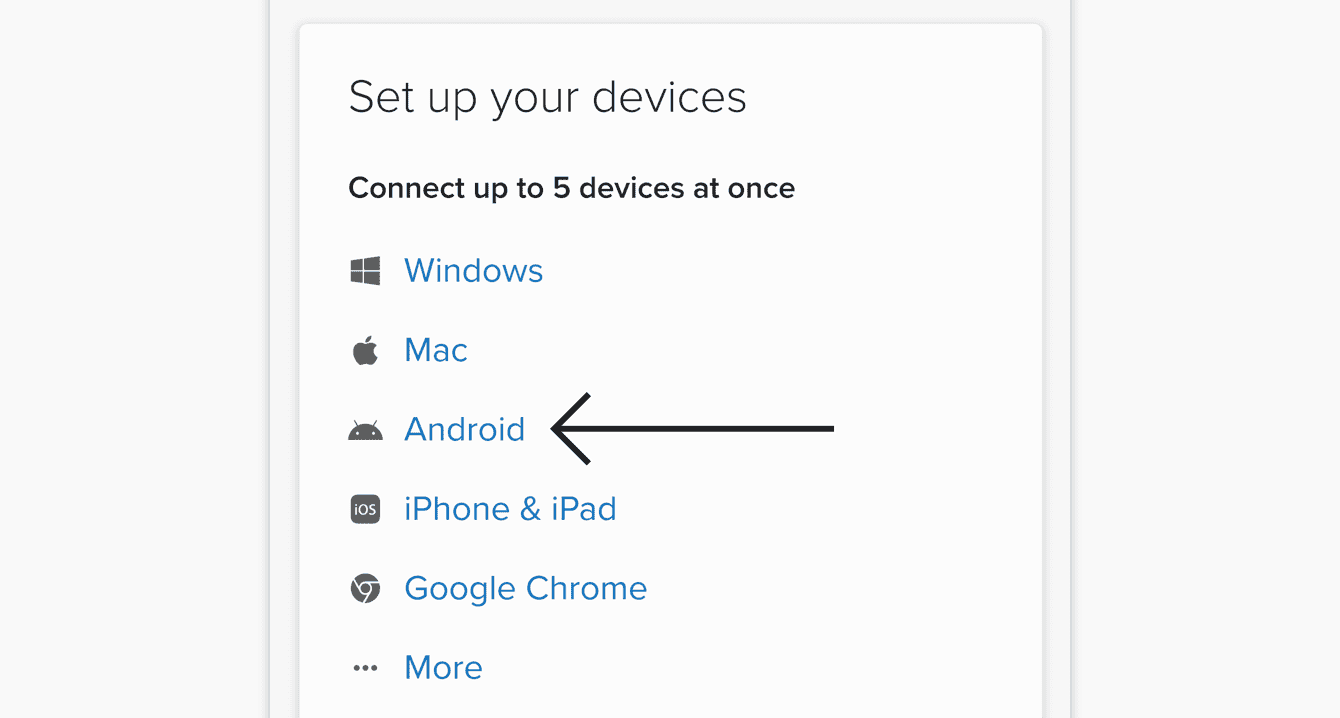 Tap "Android."