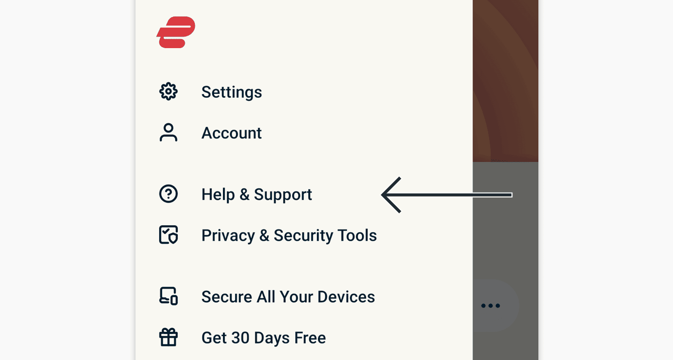 Tap "Help & Support."
