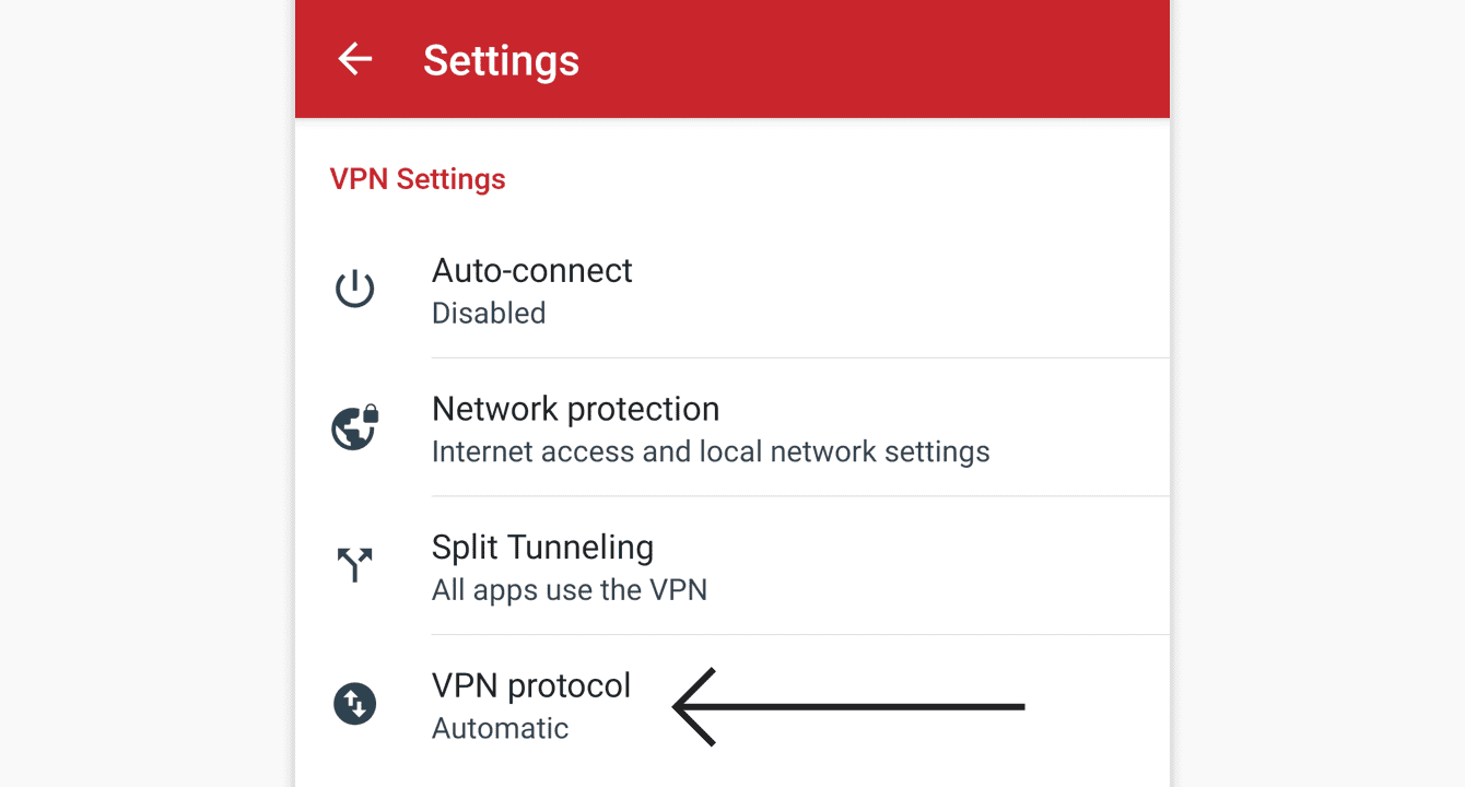 Tap “VPN protocol.”