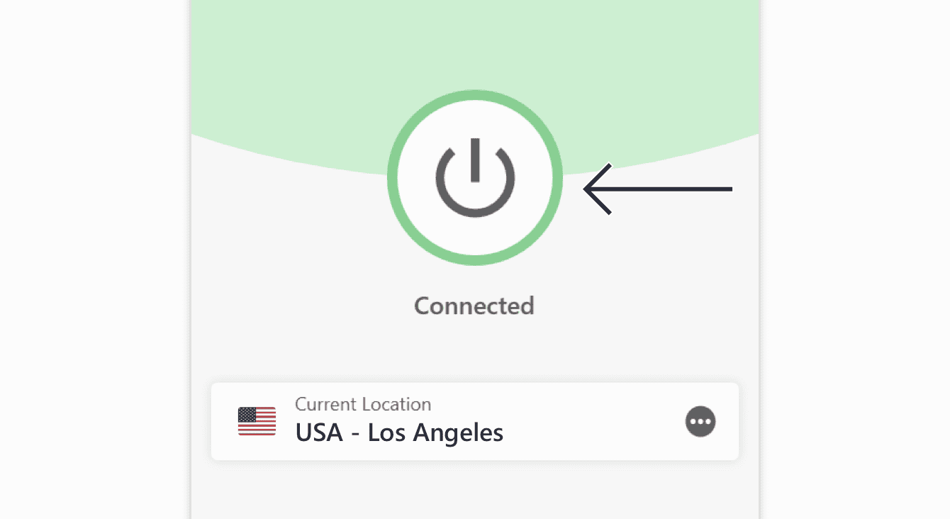 Click the On Button to disconnect.