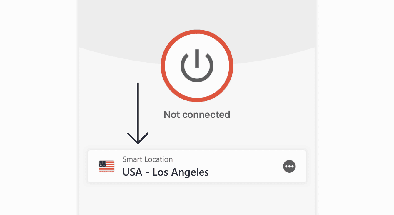 Click Smart Location on the ExpressVPN app. 