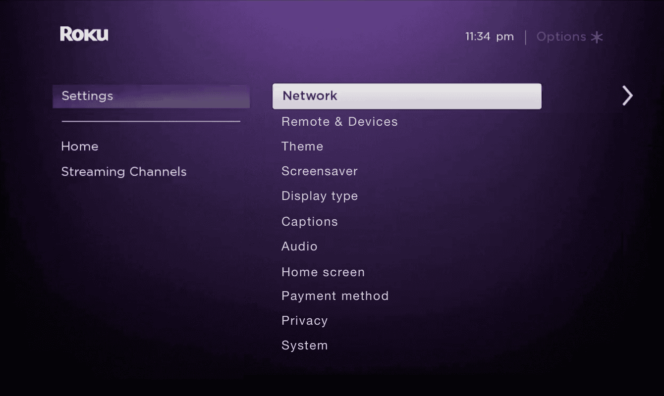 Select “Network.”
