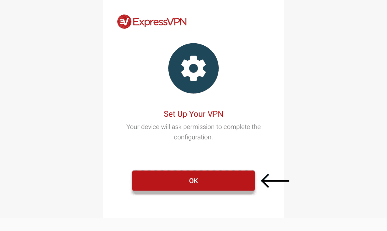 Select “OK” to set up your VPN.