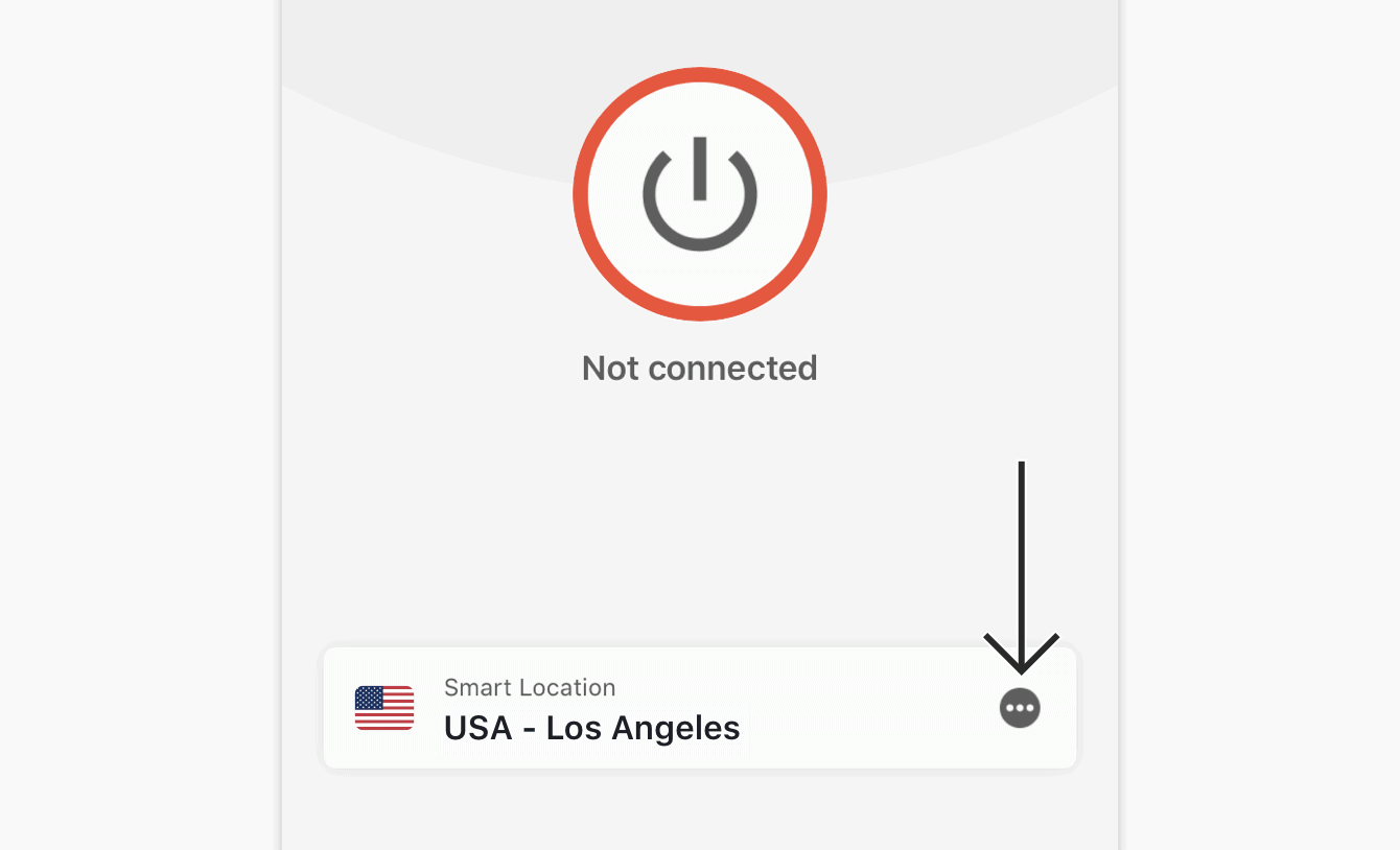 Tap the Location Picker on the ExpressVPN app. 
