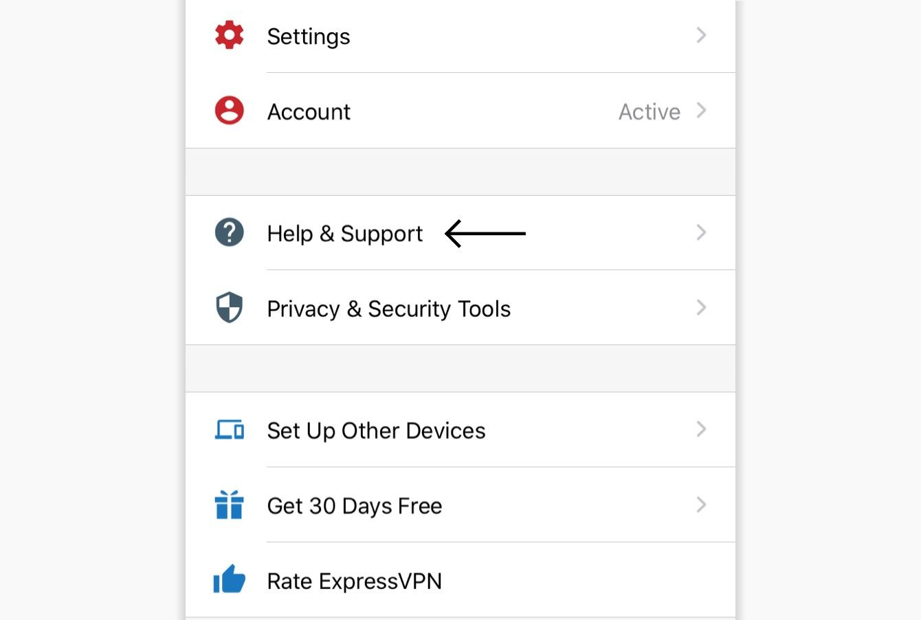 Select "Help & Support."