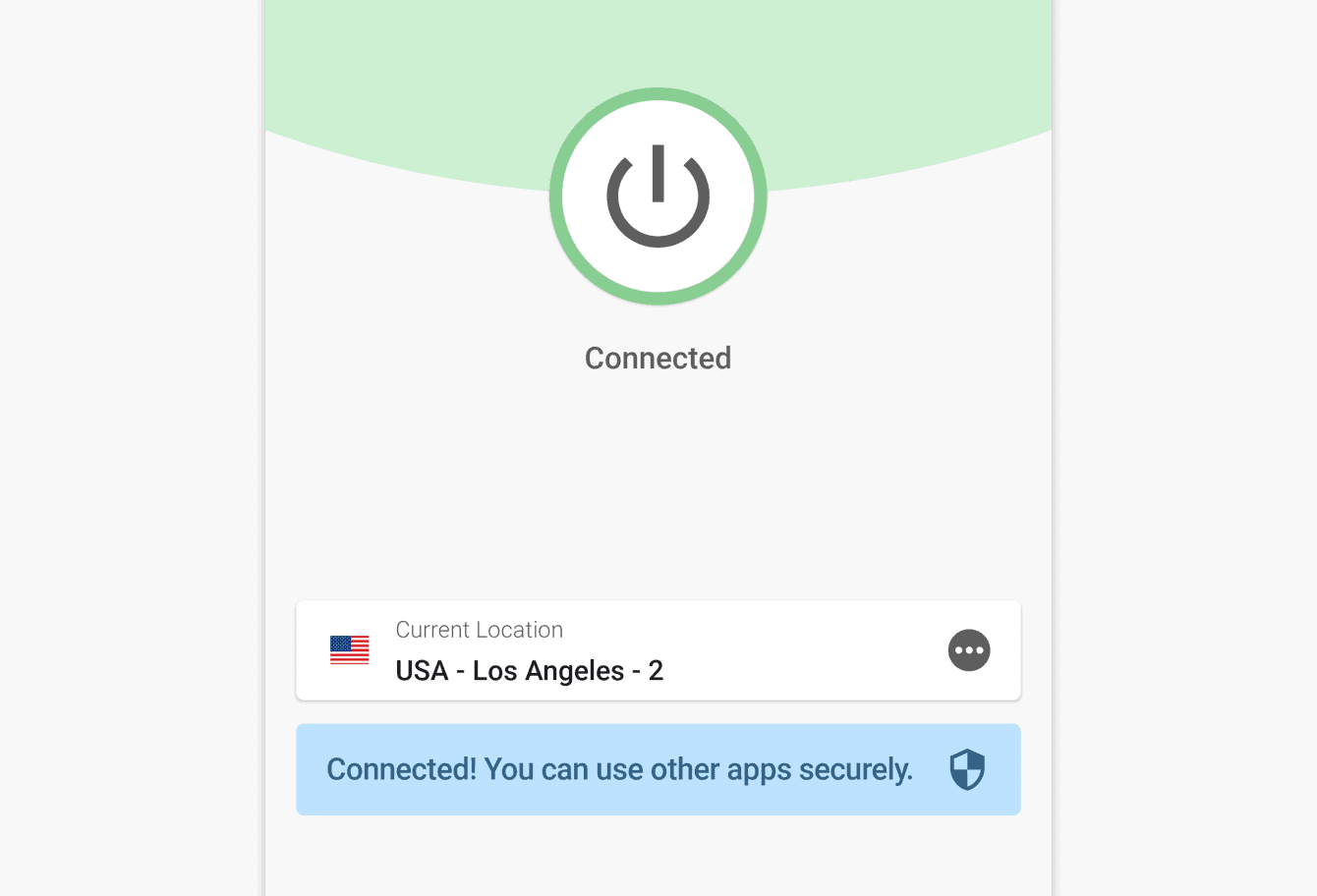 You are connected to the ExpressVPN.