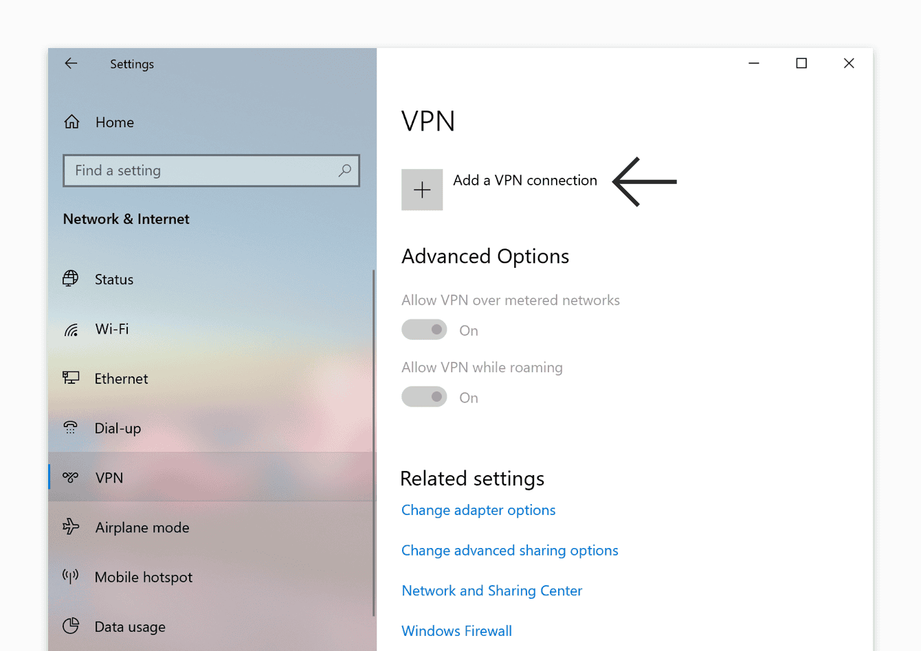 Click “Add a VPN connection.”