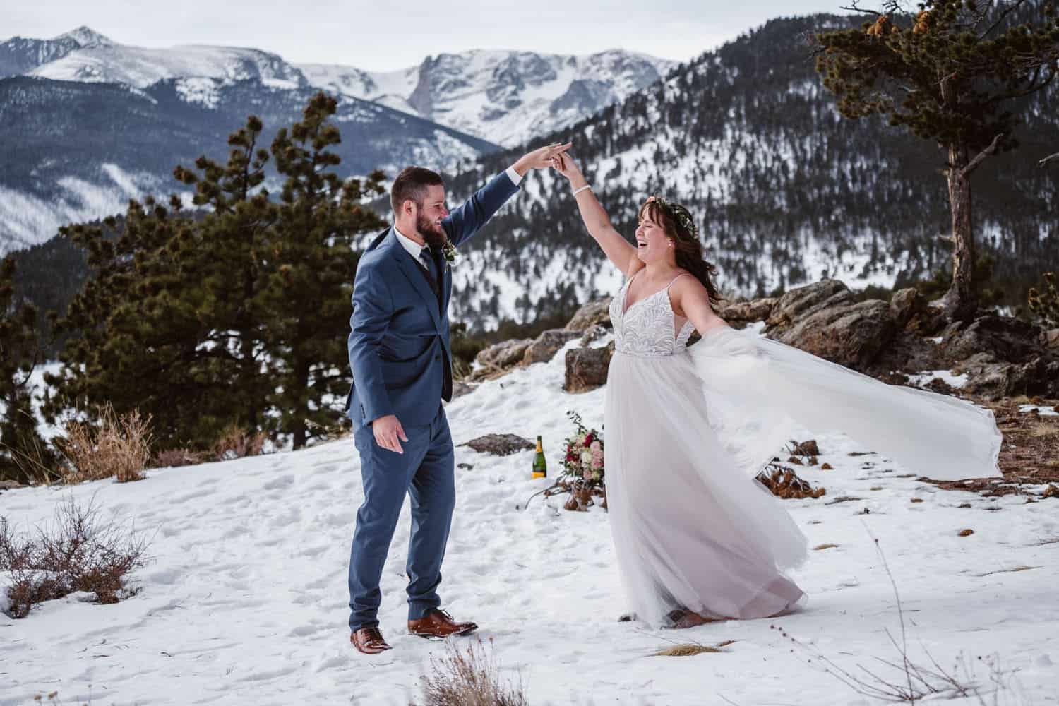 3m Curve Elopement Bride and Groom Dancing