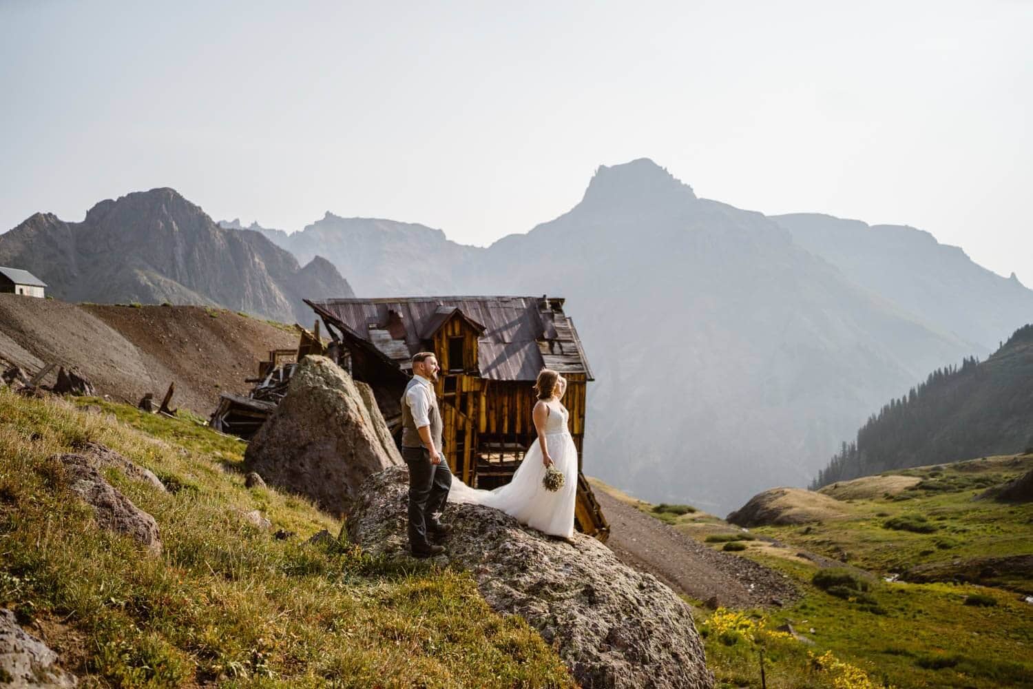 Bride and Groom Colorado Off-Roading Elopement