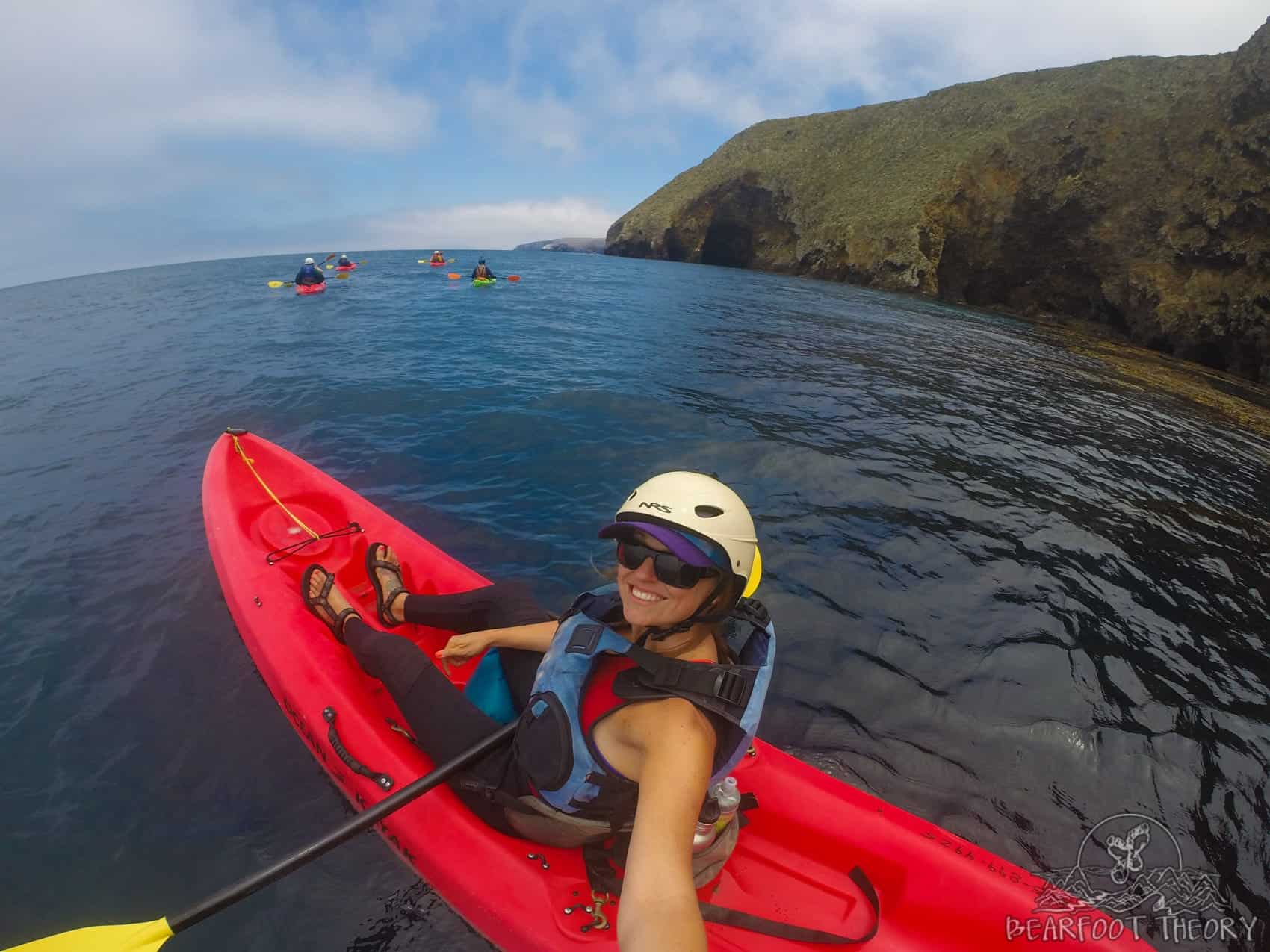 Kayaking the sea caves at Santa Cruz Island