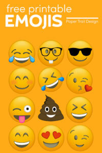 Emoji Faces Printable Free Emoji Printables Paper Trail Design
