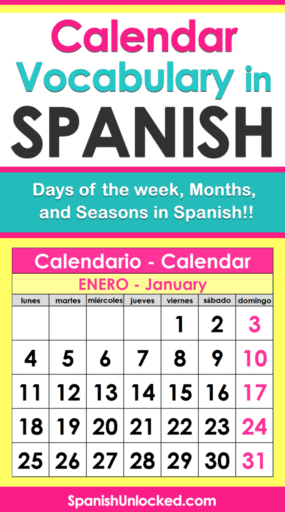 Spanish Calendar Days And Months Teaching Resources