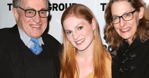 Alan Dershowitz with his wife and daughter