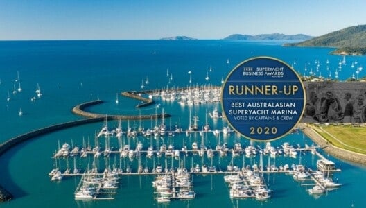 Aerial image of Coral Sea Marina Resort as the ACREW Runner Up for Best Marina