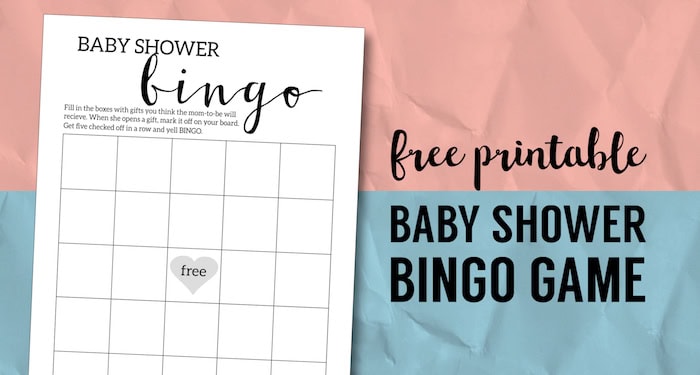 Baby Shower Bingo Printable Cards Template Paper Trail Design