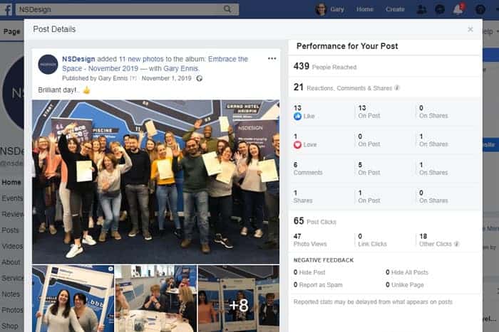 Facebook Business Page for beginners - Post Reach and Engagements