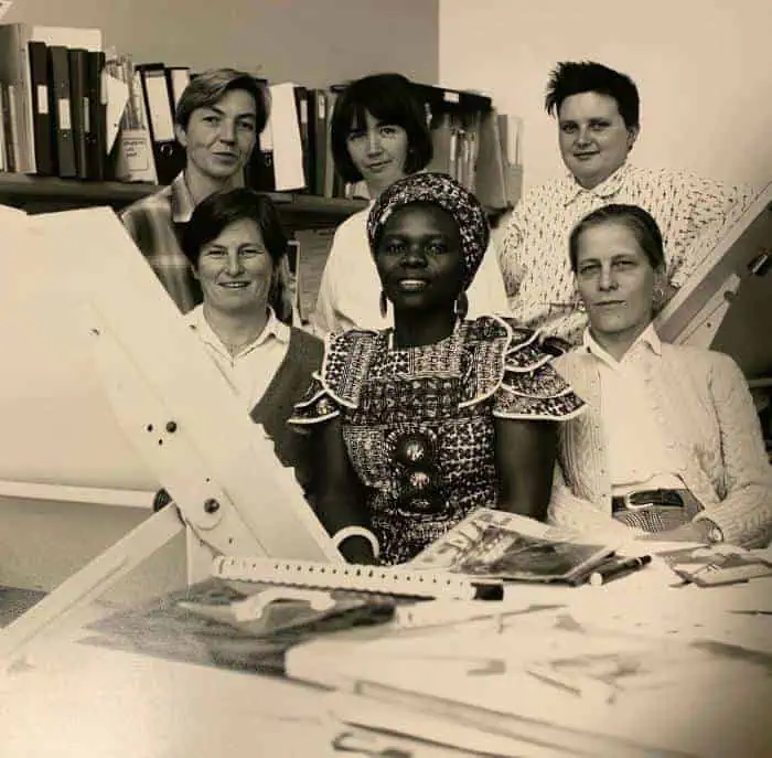 Matrix members, 1990s; the women sought to rethink assumptions behind conventional design, who it is for and the unequal relationships it can perpetuate © Jenny Burgen. Image courtesy by Matrix Feminist Design Co-operative.