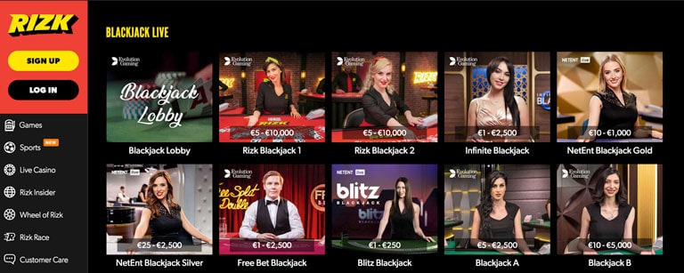 Live Casino hos Rizk.com