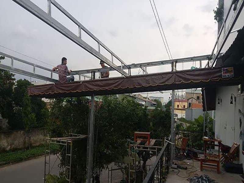 Lắp Đặt Mái che di động, Mái xếp di động, Mái bạt kéo xếp, Mái bạt lùa tại Cà Mau mái xếp di động