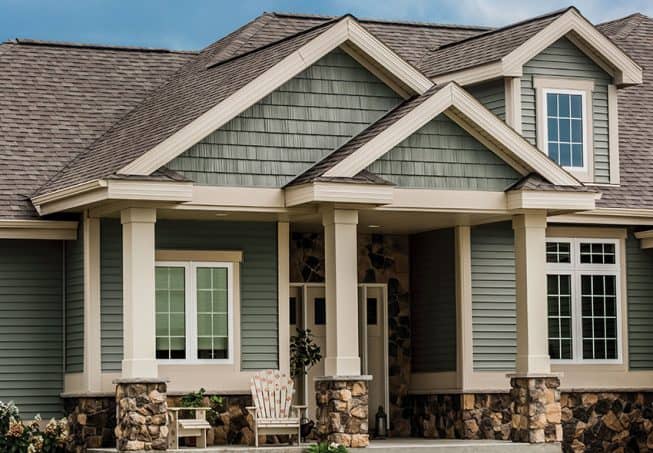 Kaycan Cedar Shake Siding in Green Kaycan Cedar Shake Siding in Green