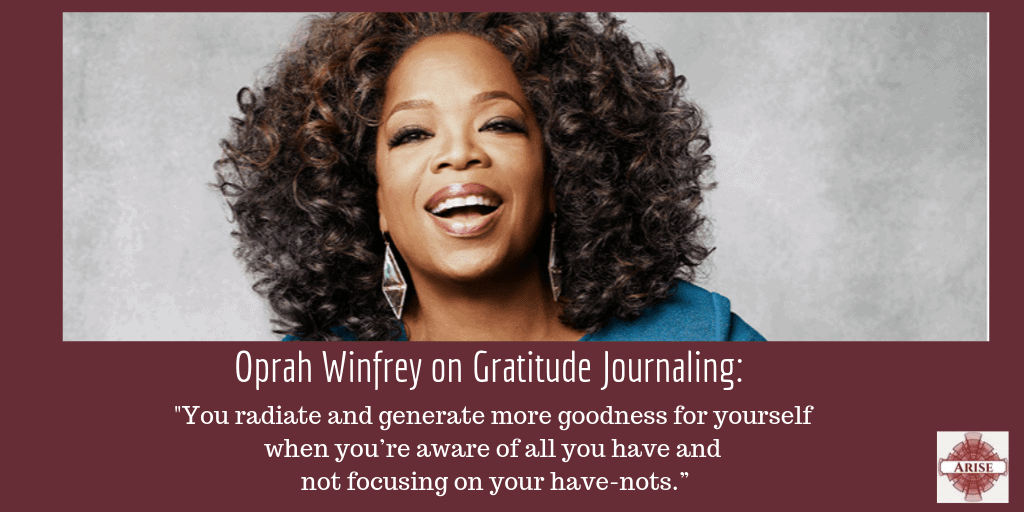 Oprah Winfrey on gratitude journaling Oprah Winfrey quote about why gratitude journaling is vital to her success