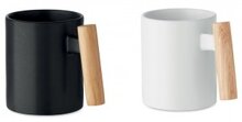 keramičen lonček 320ml z lesenim ročajem