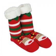 Božične nogavice podložene rdeče