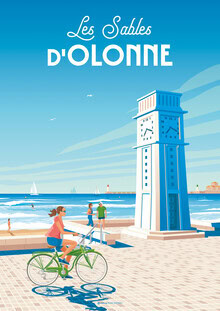 François Beutier, Cartel de viaje de Les Sables d'Olonne Francia Lámina artística