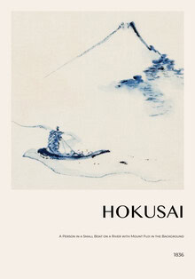 Classiques de l'art, Katsushika Hokusai - Une petite personne dans un bateau avec le mont Fuji