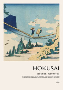 Classiques de l'art, Katsushika Hokusai - Pont suspendu de Hida et Etchu - Allemagne, Europe)