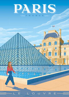 Affiche de voyage du musée du Louvre, Paris, France, de François Beutier (France, Europe)