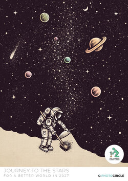2027 Journey to the Stars calendar – surreal cosmic illustrations by Enkel Dika for space and design lovers
