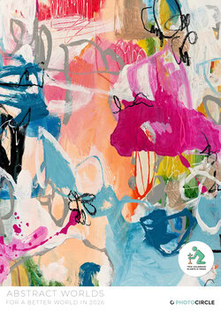 2026 Abstract Worlds calendar – colourful surreal abstract designs for modern creative wall decor