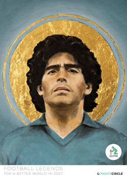 football legends 2027 art calendar – portraits of Maradona, Pelé & more by David Diehl for football fans