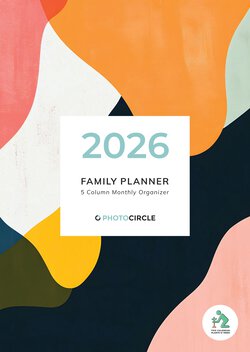 2026 Family Planner with abstract shapes – sustainable gift in premium quality